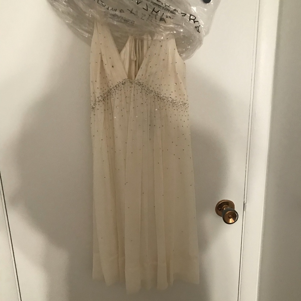 BCBG cream sequin dress